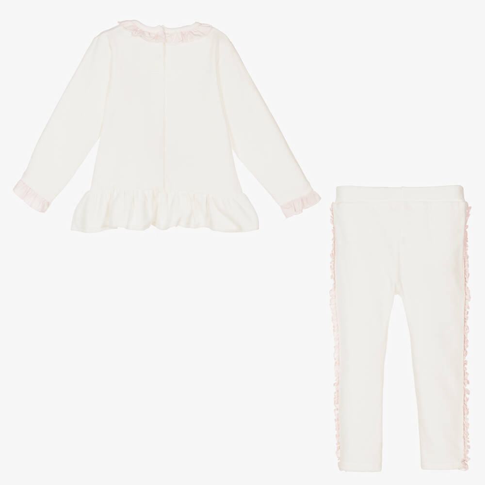 كاراميلو كيدز -Girls Ivory Velour Trouser Set | Childrensalon Outlet