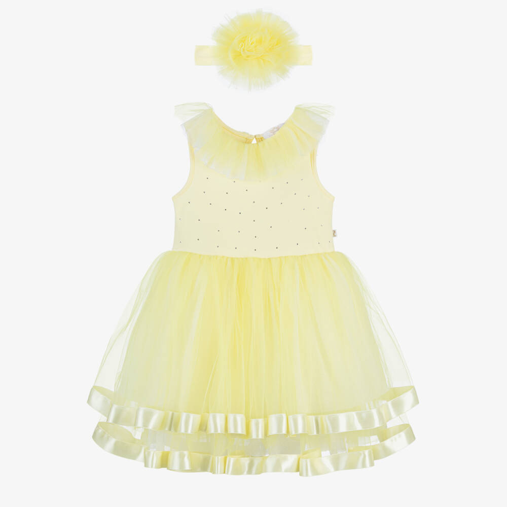 Caramelo Kids-فستان تول ليموني للبنات | Childrensalon Outlet