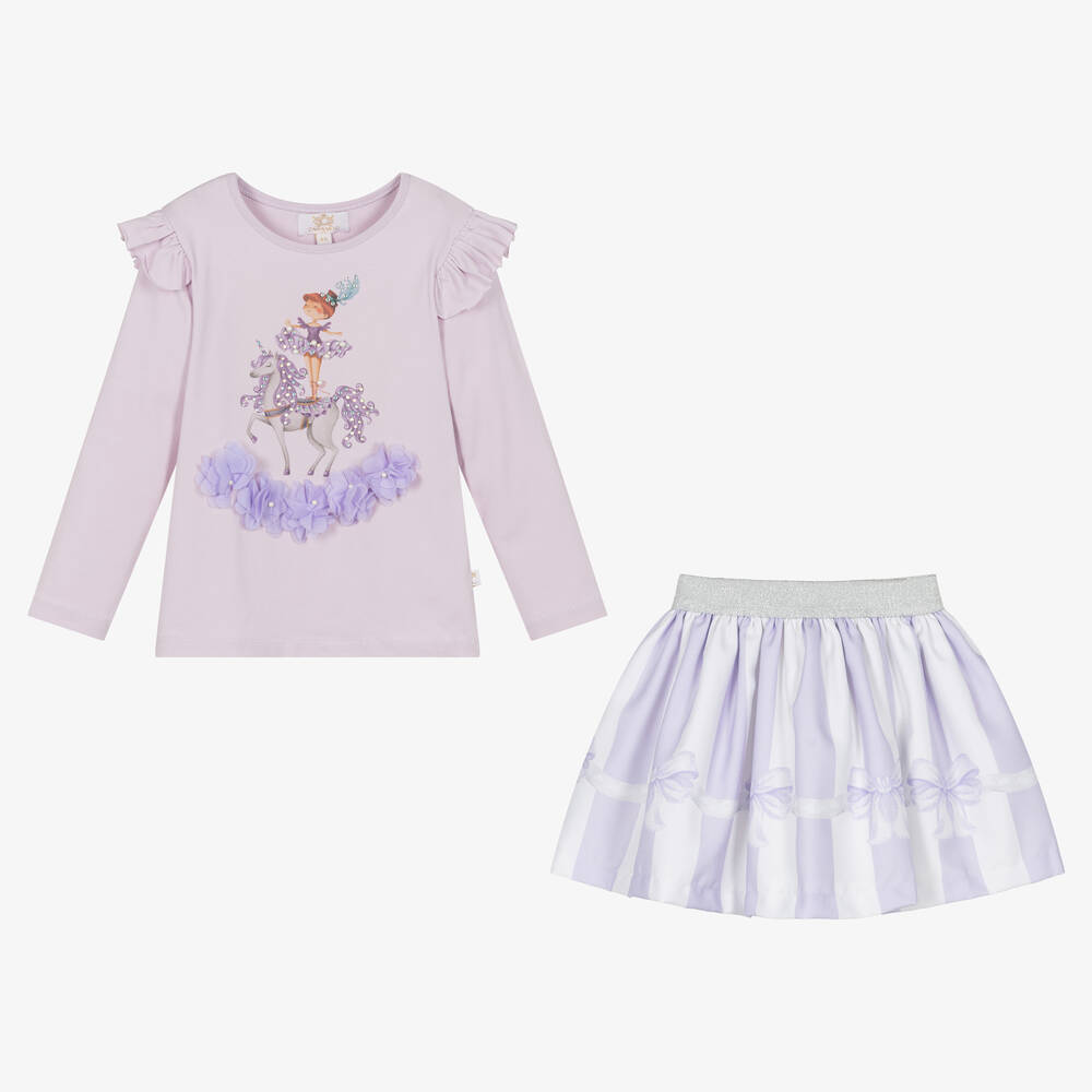 Caramelo Kids-Girls Lilac Purple Ballerina Skirt Set | Childrensalon Outlet