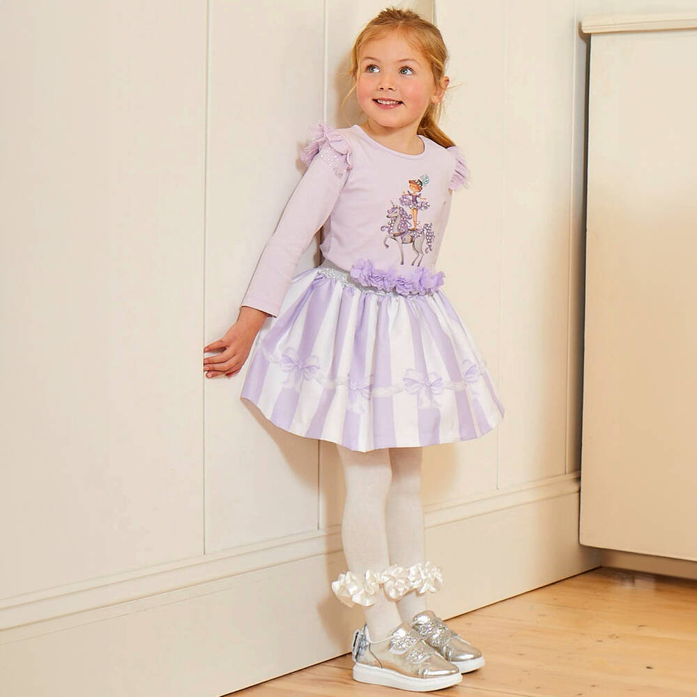 Caramelo Kids-Girls Lilac Purple Ballerina Skirt Set | Childrensalon Outlet
