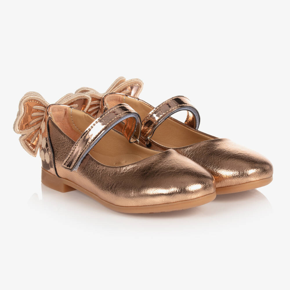 Caramelo Kids-Girls Metallic Ballet Pumps | Childrensalon Outlet