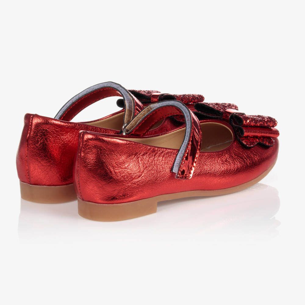 كاراميلو كيدز -حذاء بمب جلد صناعي لون أحمر للبنات | Childrensalon Outlet