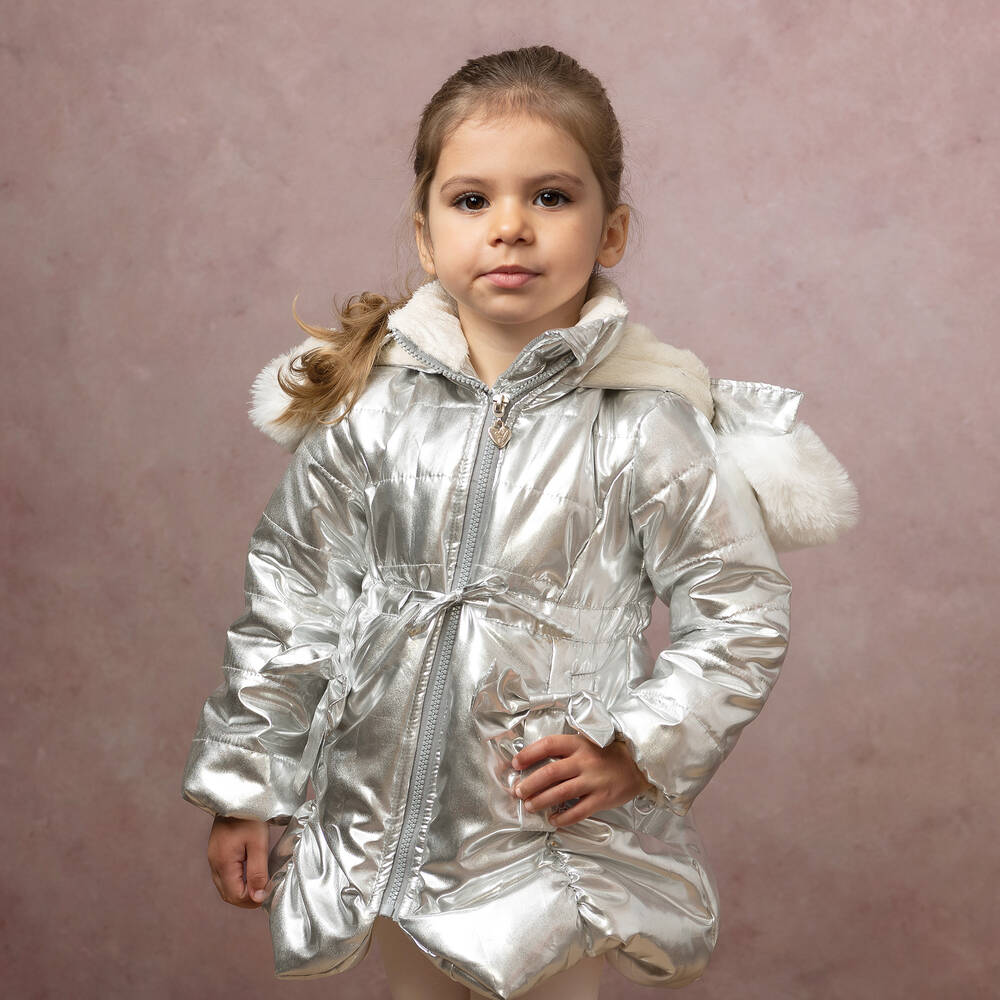 Metallic hot sale coat girls