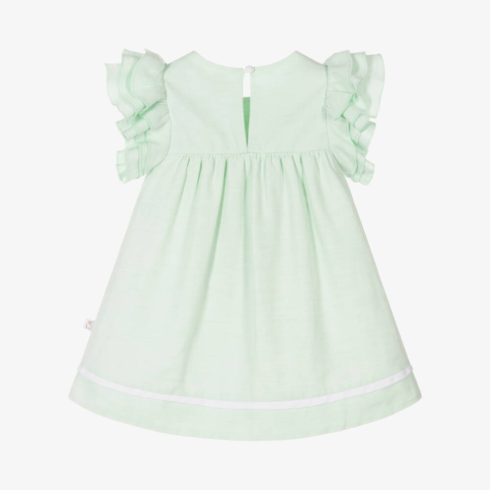 Caramelo Kids-Girls Mint Linen & Cotton Ensemble | Childrensalon Outlet