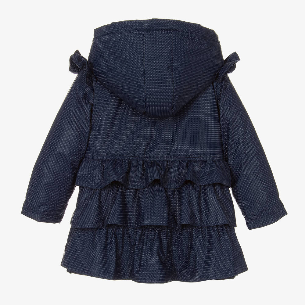 Le chic navy ruffle coat sales