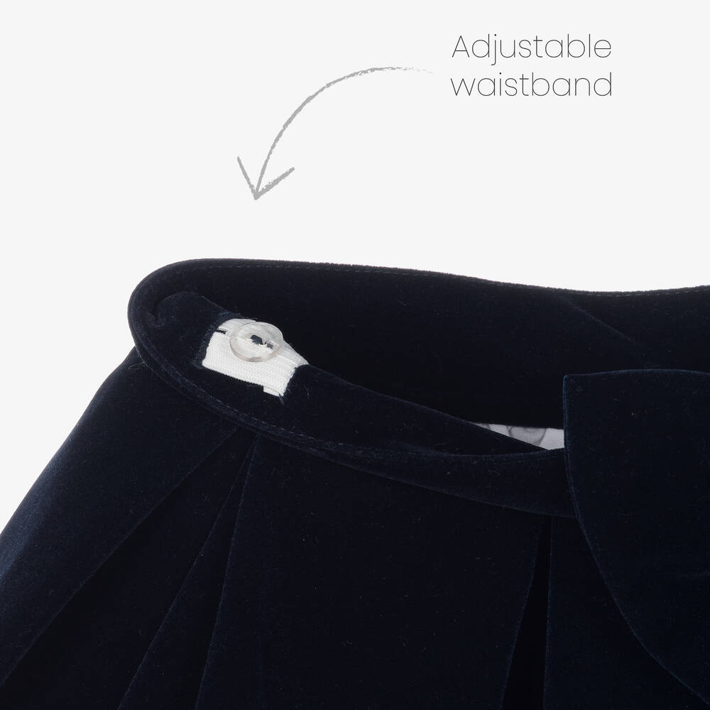 Caramelo Kids-Комплект с синей бархатной юбкой | Childrensalon Outlet