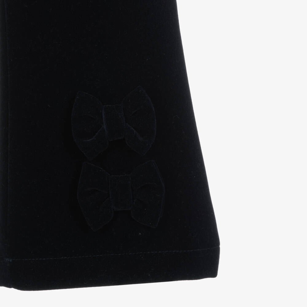 Caramelo Kids-Girls Navy Blue Velvet Trousers Set | Childrensalon Outlet