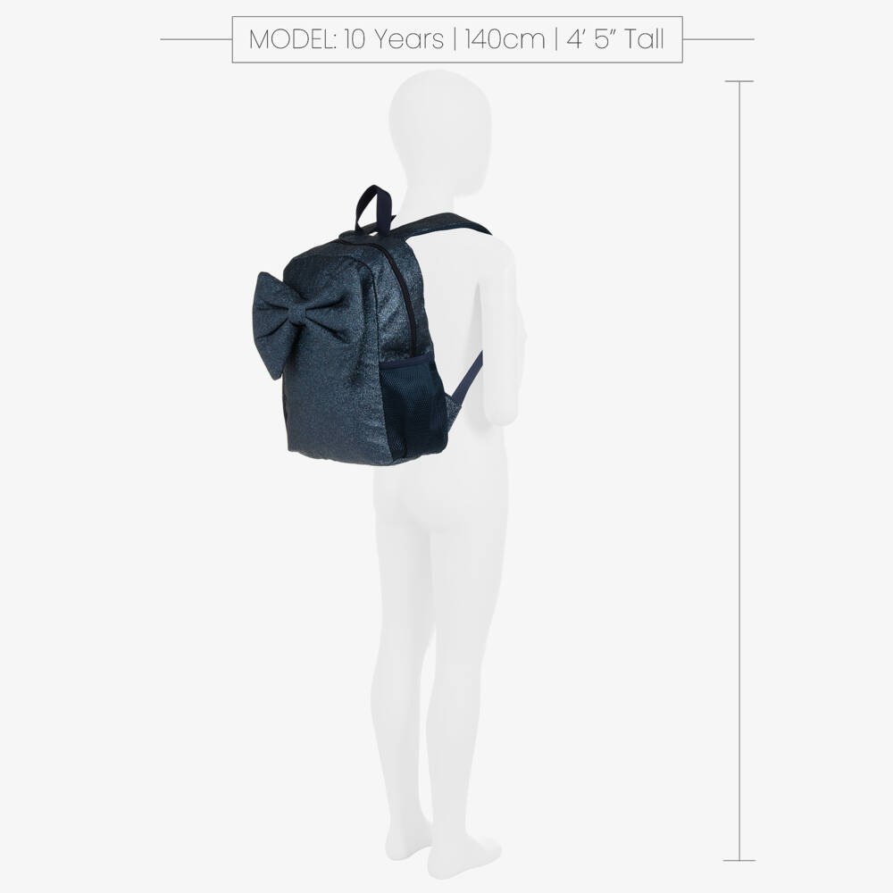 Caramelo Kids-Girls Navy Sparkle Bow Rucksack | Childrensalon Outlet