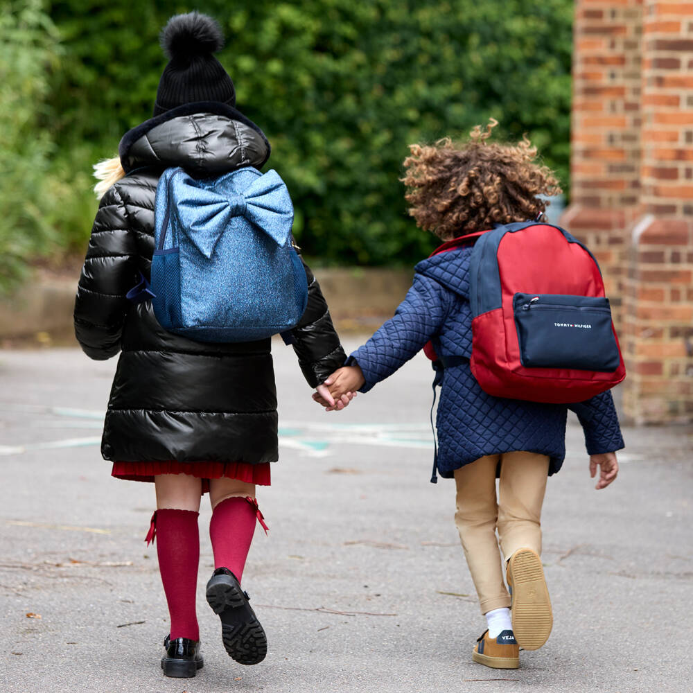 Caramelo Kids-Girls Navy Sparkle Bow Rucksack | Childrensalon Outlet