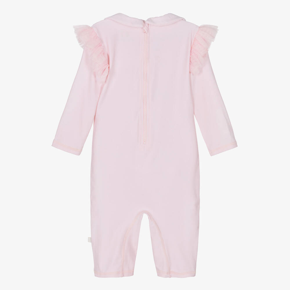 Caramelo Kids-Girls Pale Pink Full Coverage Swimsuit | Childrensalon Outlet