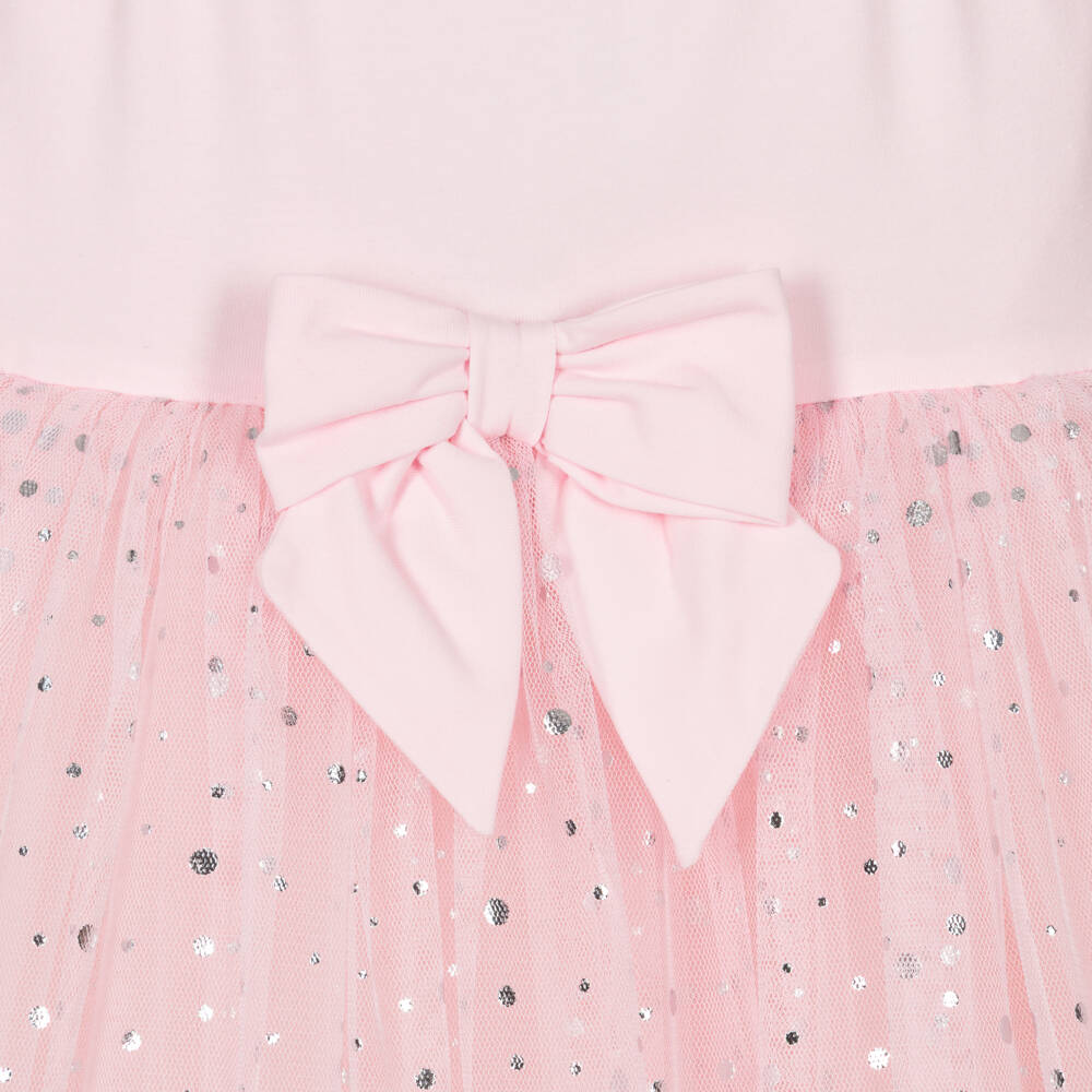 Caramelo Kids-Girls Pale Pink Sleeveless Dress with Tulle Skirt | Childrensalon Outlet