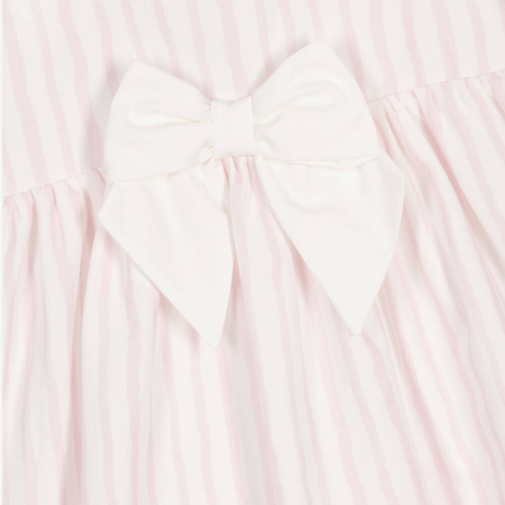 Caramelo Kids-Girls Pale Pink & White Candy Stripe Dress & Hair Clip | Childrensalon Outlet