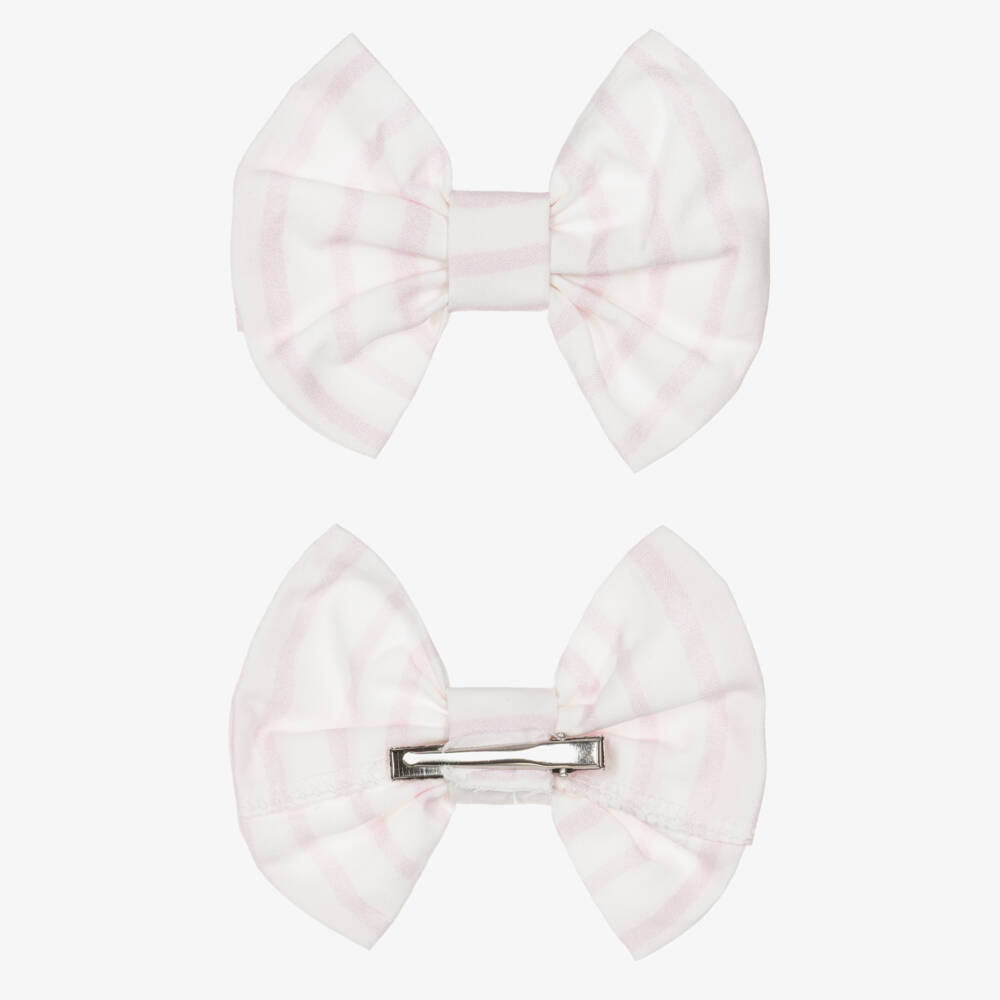 Caramelo Kids-Girls Pale Pink & White Candy Stripe Dress & Hair Clip | Childrensalon Outlet