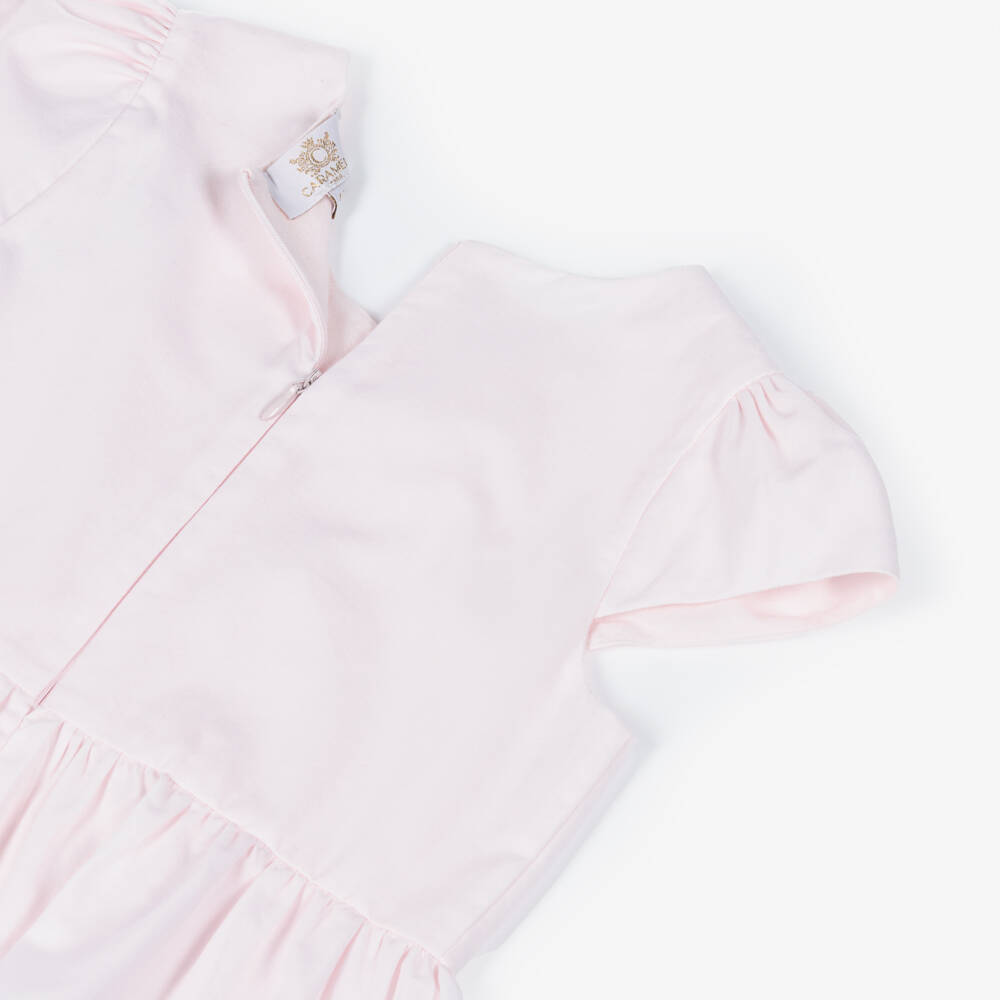Caramelo Kids-Girls Pale Pink & White Cotton Trouser Set with Bow Hair Clip | Childrensalon Outlet