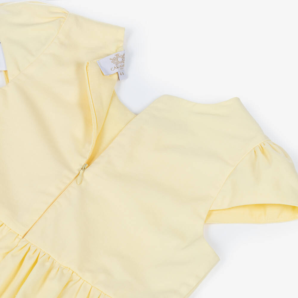 Caramelo Kids-Girls Pale Yellow & White Trouser Set with Bow Hair Clip | Childrensalon Outlet