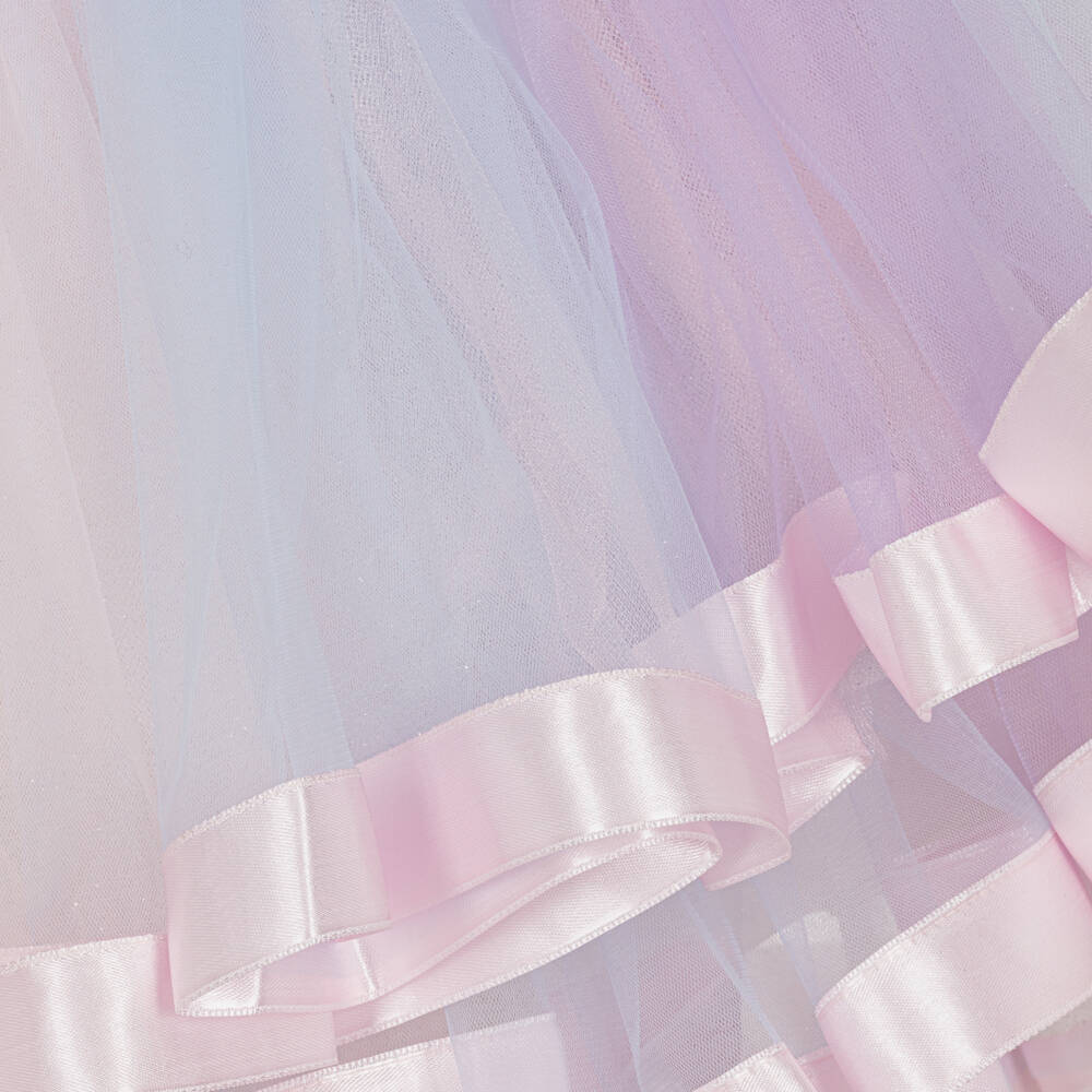 Caramelo Kids-Girls Pastel Rainbow Tulle Dress | Childrensalon Outlet