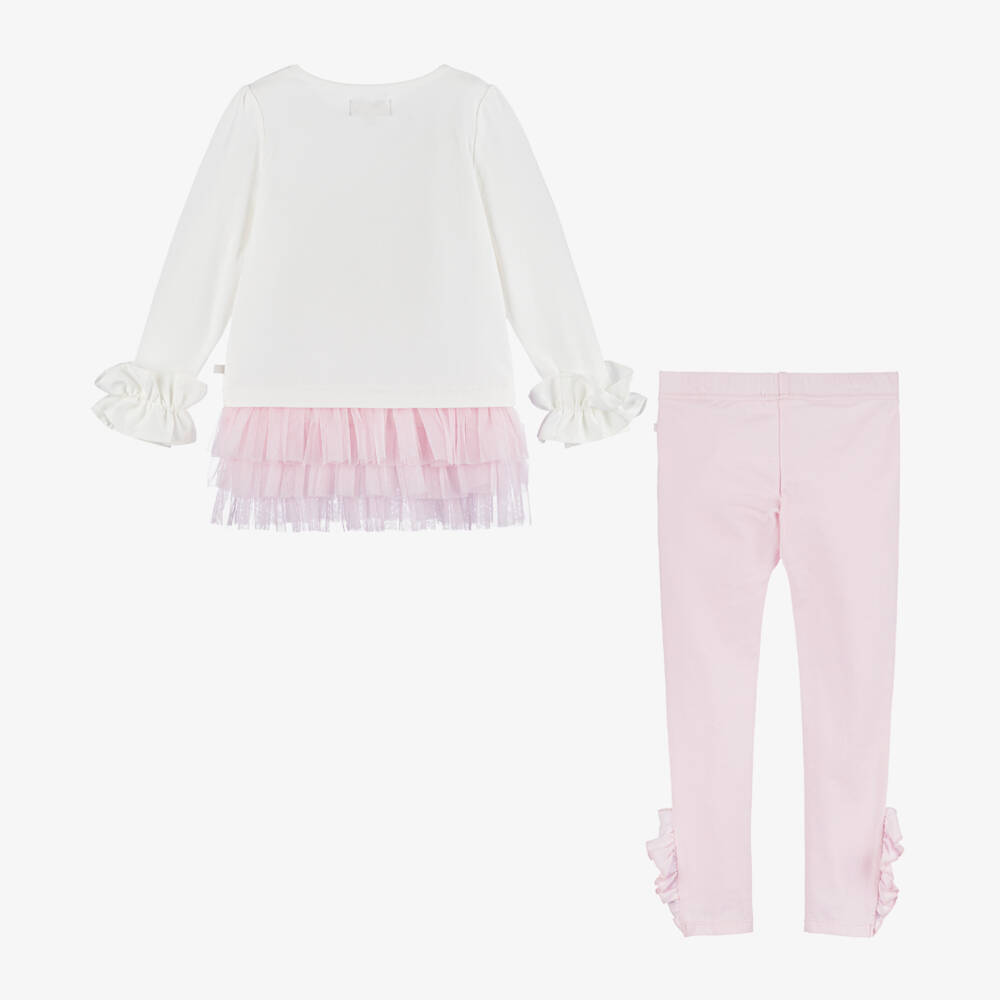 Caramelo Kids-Girls Pearl Tulle Leggings Set | Childrensalon Outlet