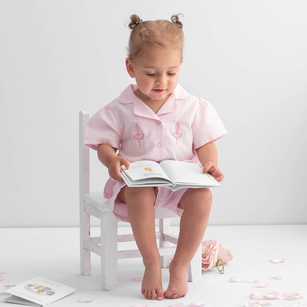 Caramelo Kids-Розовая хлопковая пижама с балеринами | Childrensalon Outlet