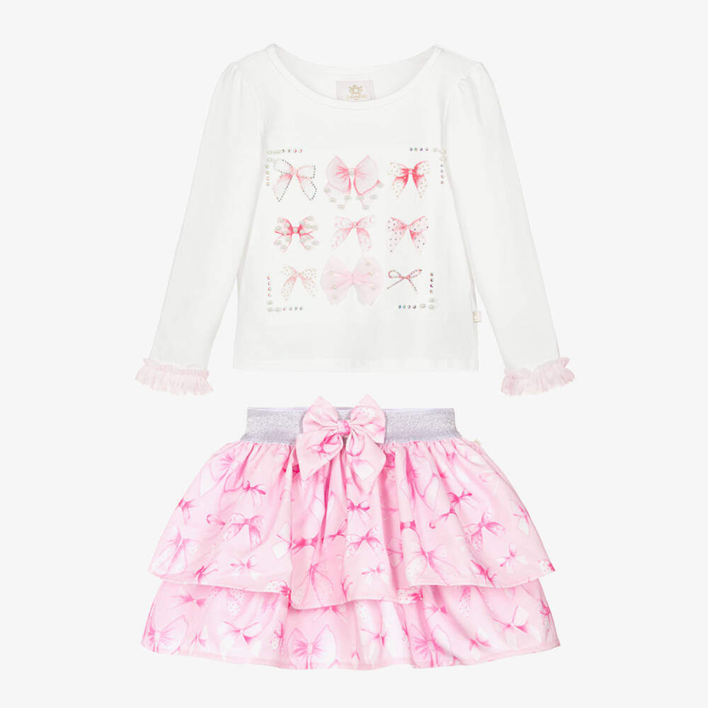 Caramelo Kids-Girls Pink Bow Ensemble Set | Childrensalon Outlet
