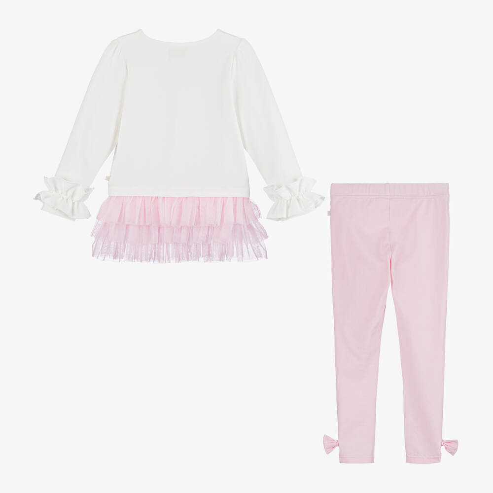 Caramelo Kids-Girls Pink Carousel Pearl Leggings Outfit | Childrensalon Outlet