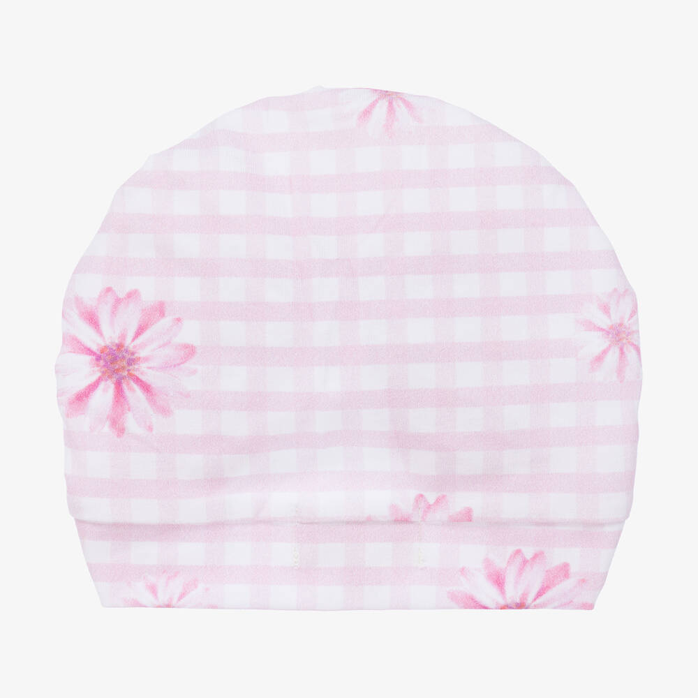 Caramelo Kids-Girls Pink Checked Cotton Turban | Childrensalon Outlet