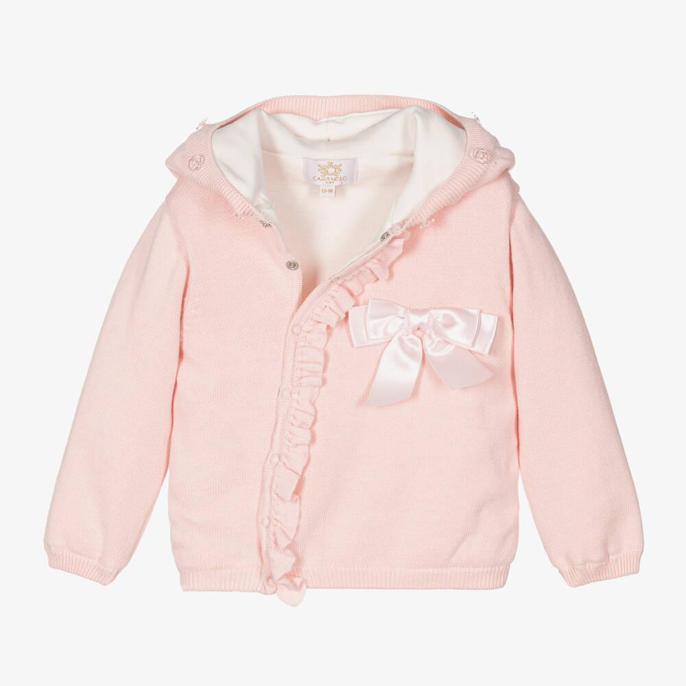 Caramelo Kids-Girls Pink Cotton Knit Trousers Set | Childrensalon Outlet