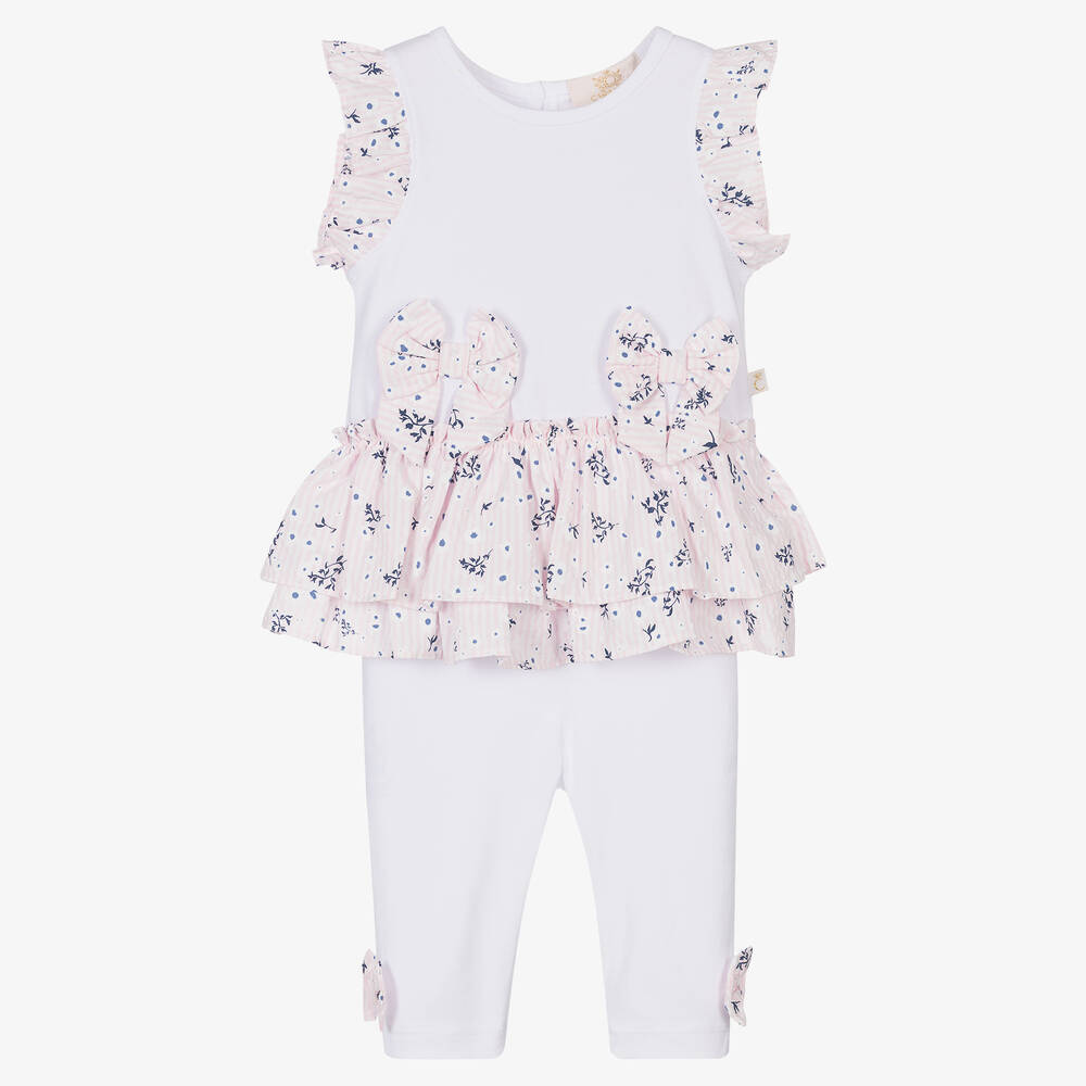 Caramelo Kids-Girls Pink Cotton Leggings Set  | Childrensalon Outlet