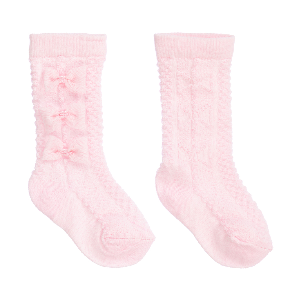 Caramelo Kids - Girls Pink Cotton Socks | Childrensalon