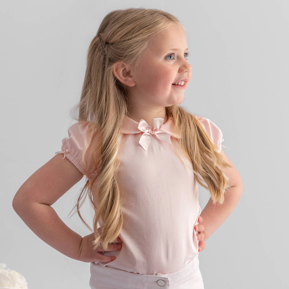 كاراميلو كيدز -تيشيرت قطن جيرسي لون زهري للبنات | Childrensalon Outlet