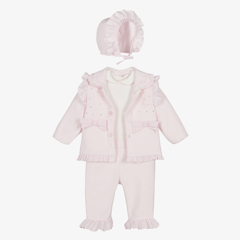Caramelo Kids-طقم بنطلون أطفال بناتي قطن وقطيفة لون زهري | Childrensalon Outlet