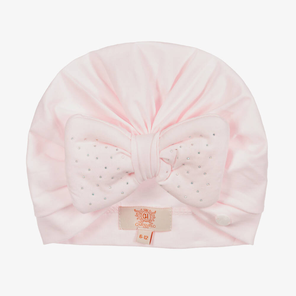 Caramelo Kids-Girls Pink Cotton Turban | Childrensalon Outlet