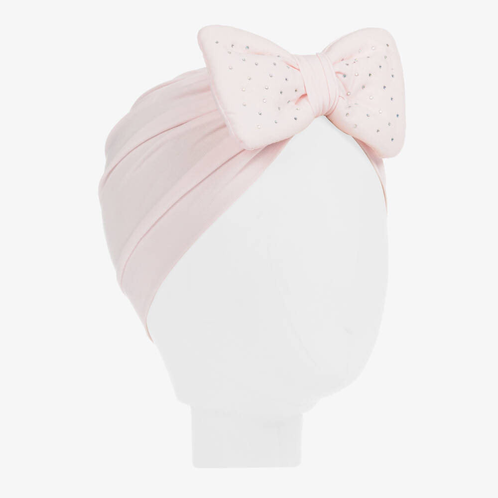 Caramelo Kids-Girls Pink Cotton Turban | Childrensalon Outlet