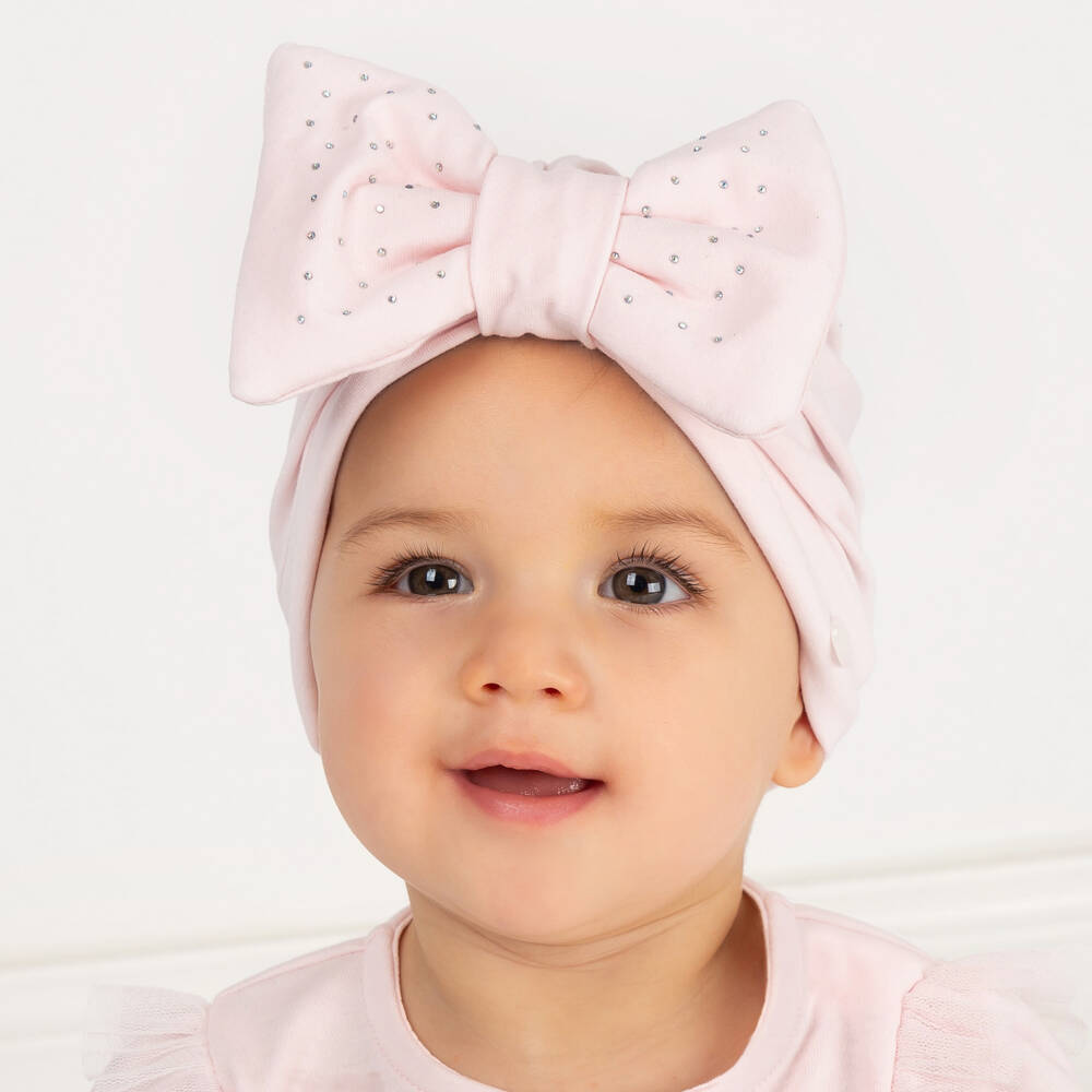 Caramelo Kids-Girls Pink Cotton Turban | Childrensalon Outlet