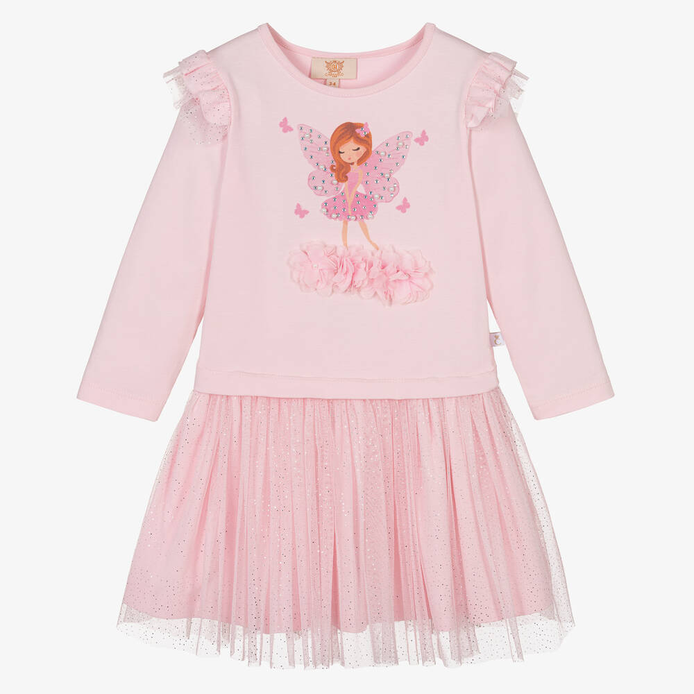 Caramelo Kids - Rosa Tüllkleid mit Fee für Mädchen | Childrensalon