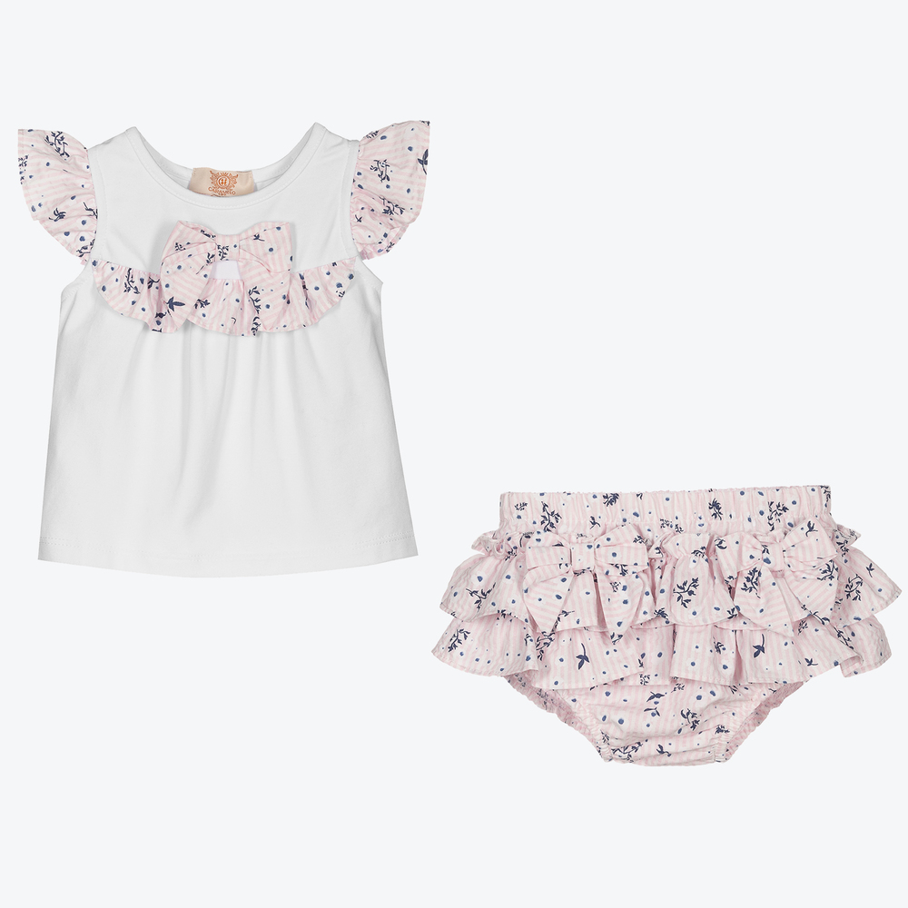 Caramelo Kids-Girls Pink Floral Shorts Set | Childrensalon Outlet