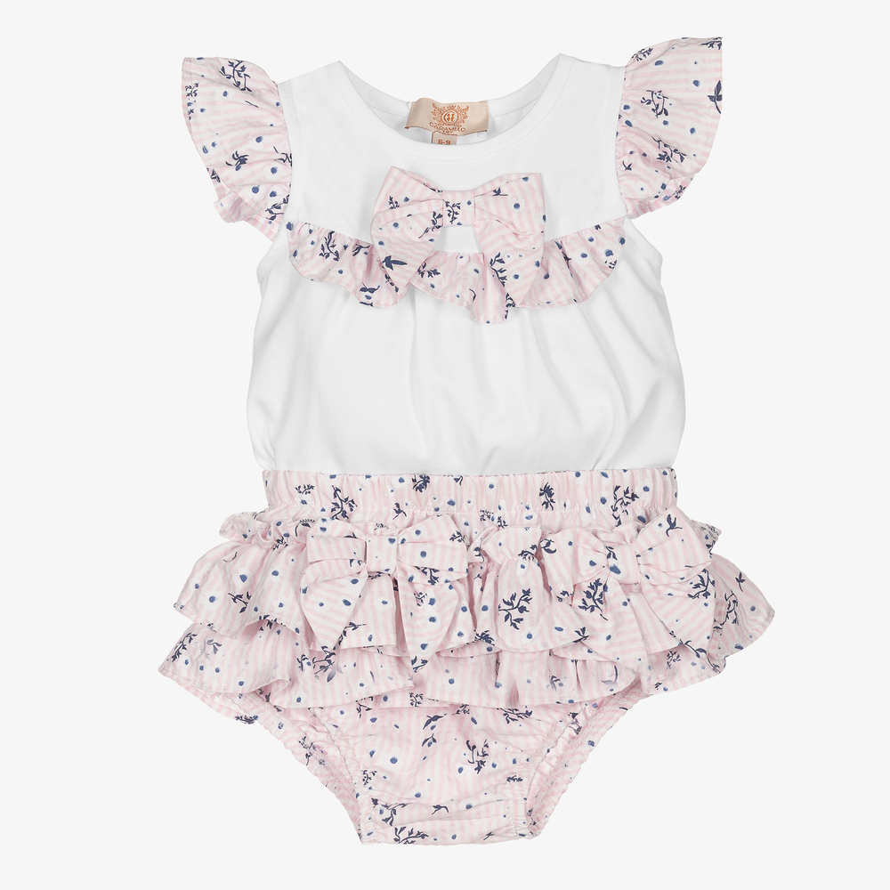 Caramelo Kids-Girls Pink Floral Shorts Set | Childrensalon Outlet