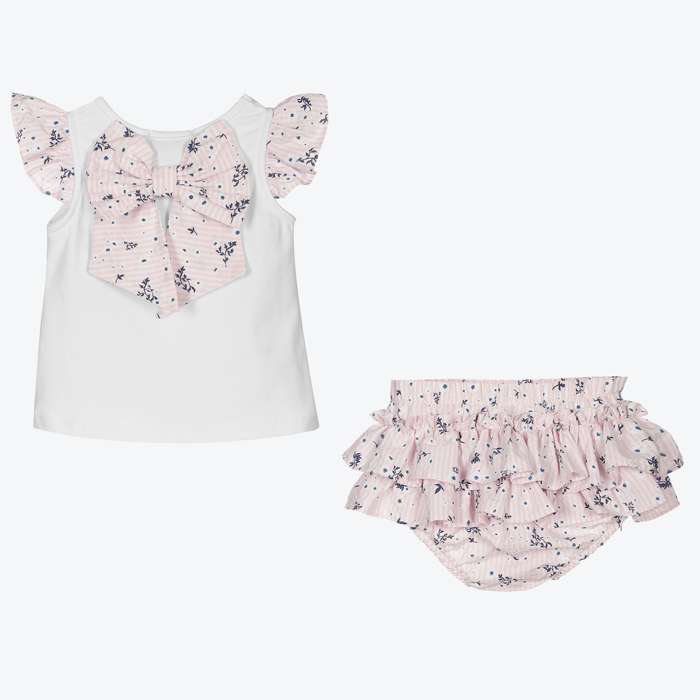 Caramelo Kids-Girls Pink Floral Shorts Set | Childrensalon Outlet