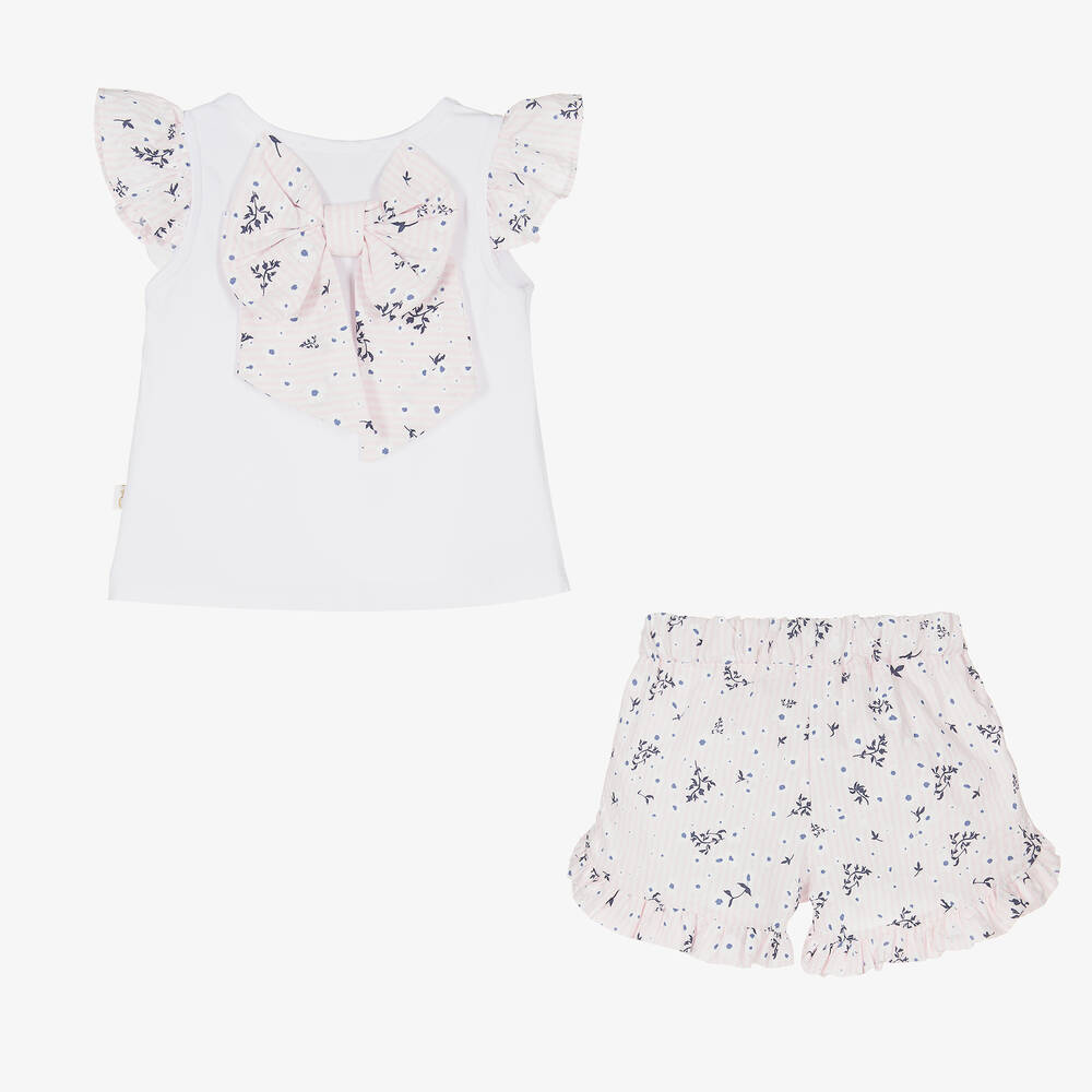 Caramelo Kids-Girls Pink Floral Shorts Set | Childrensalon Outlet