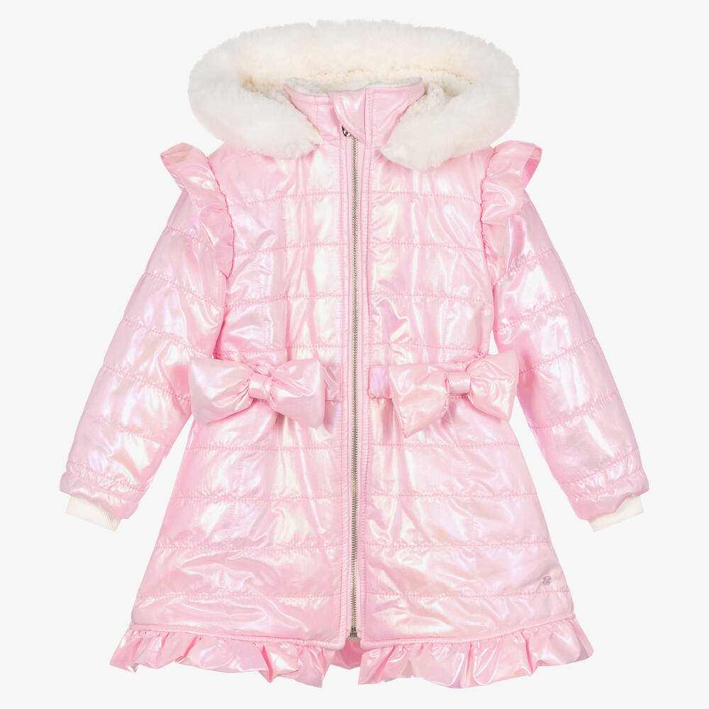 Caramelo Kids - Girls Pink Hooded Coat | Childrensalon