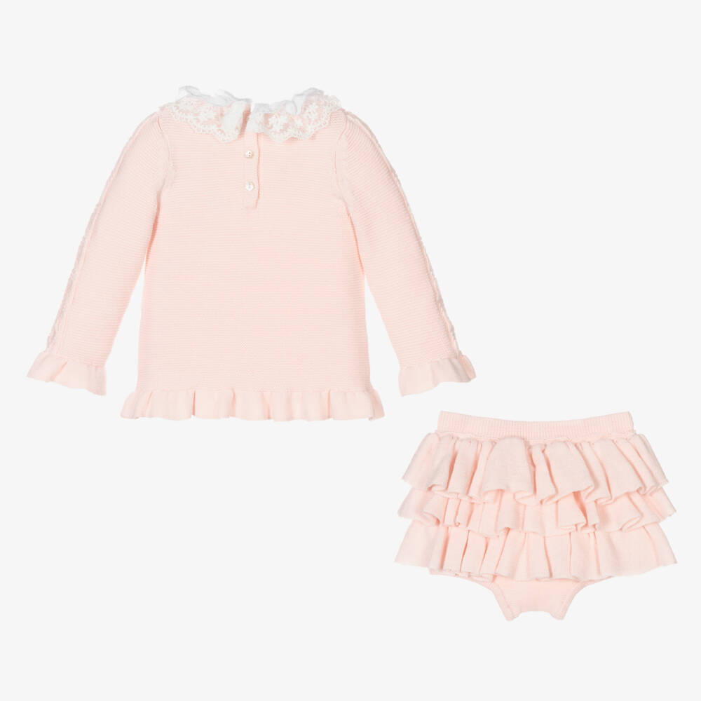 Caramelo Kids-Вязаный топ и шорты розового цвета | Childrensalon Outlet