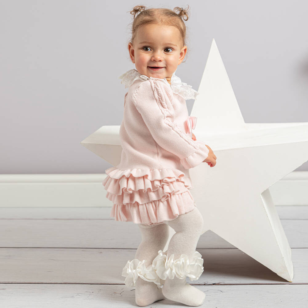 Caramelo Kids-Вязаный топ и шорты розового цвета | Childrensalon Outlet