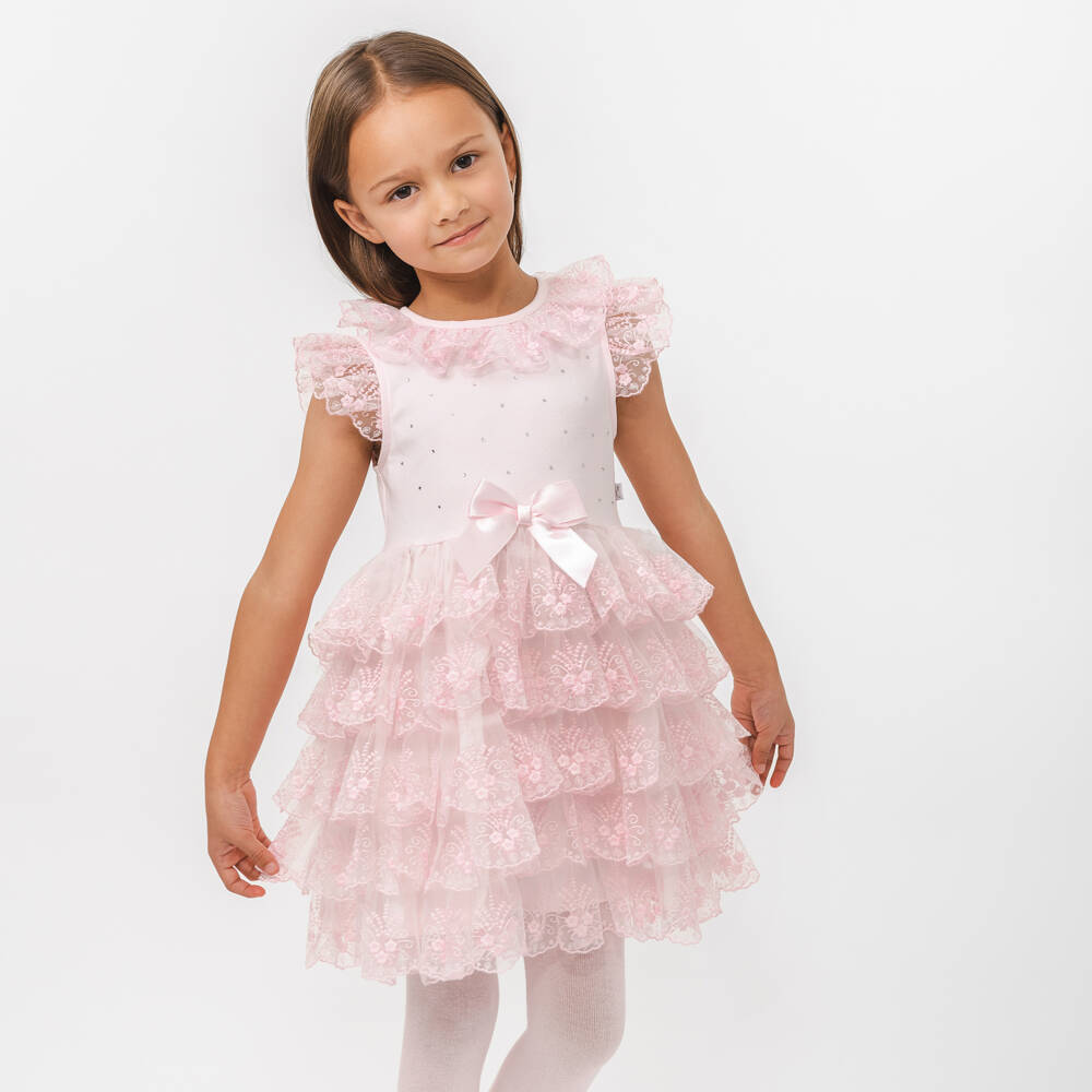 Caramelo Kids-Набор кружевное платье из тюля розовое для девочек | Childrensalon Outlet