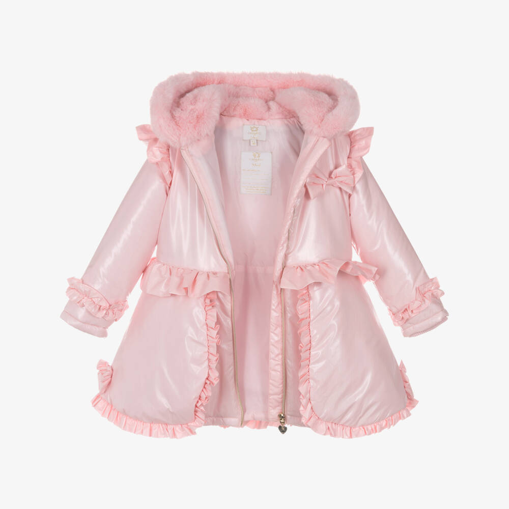 Caramelo Kids-Girls Pink Pearlescent Padded Coat | Childrensalon Outlet