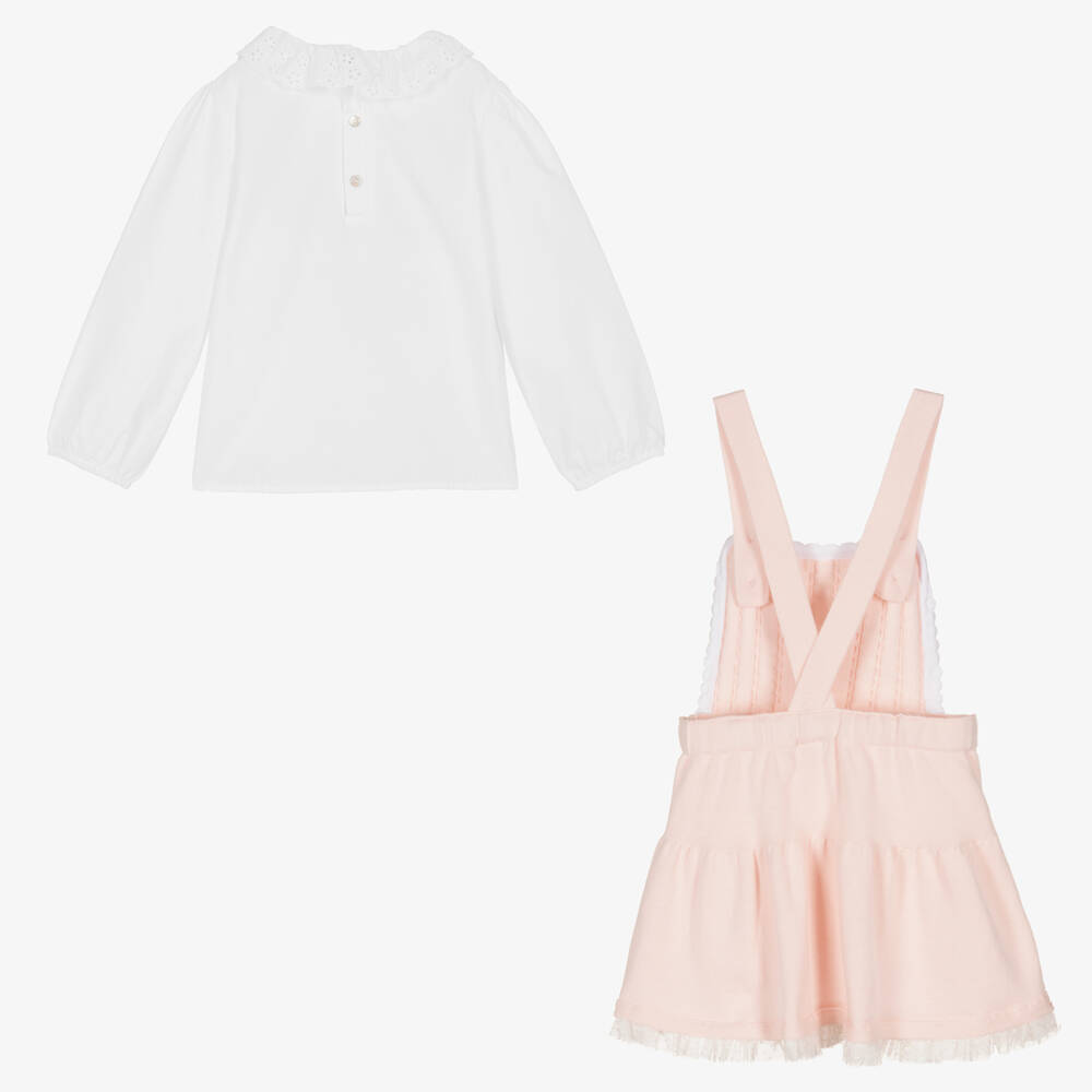 Caramelo Kids-Girls Pink Pinafore Dress Set | Childrensalon Outlet