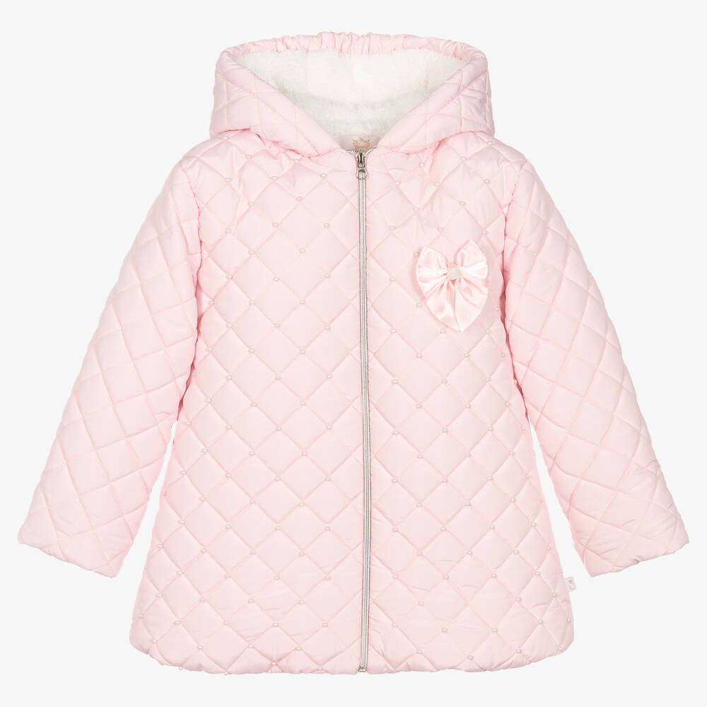 Caramelo Kids - Розовая стеганая куртка с капюшоном | Childrensalon