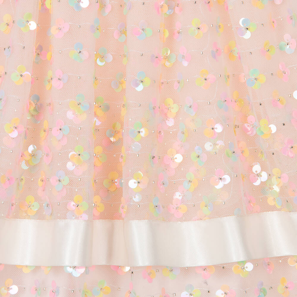 Caramelo Kids-Girls Pink Rainbow Sequin & Diamanté Dress | Childrensalon Outlet