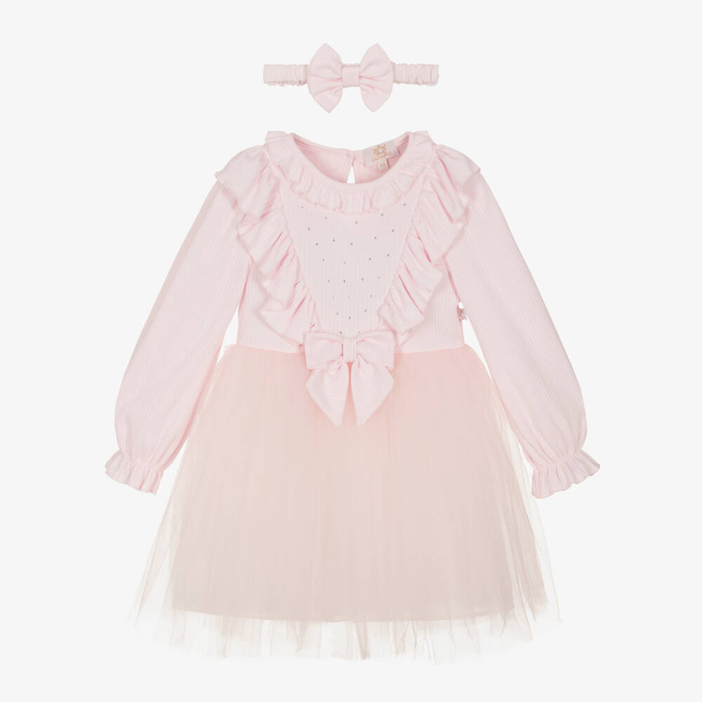 Caramelo Kids-Girls Pink Tulle Dress & Headband Set | Childrensalon Outlet