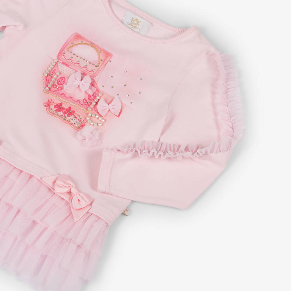 Caramelo Kids-Розовый комплект с леггинсами из тюля для девочек | Childrensalon Outlet