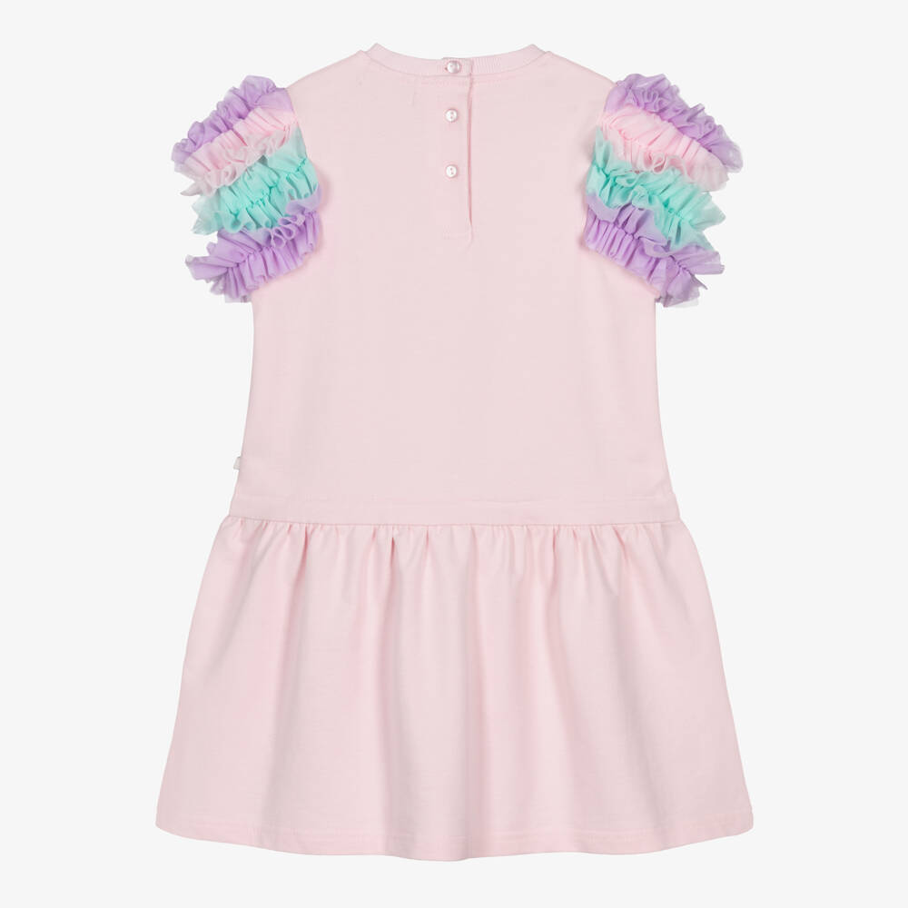 Caramelo Kids-Girls Pink Tulle Trim Cotton Jersey Dress with Tumbler | Childrensalon Outlet