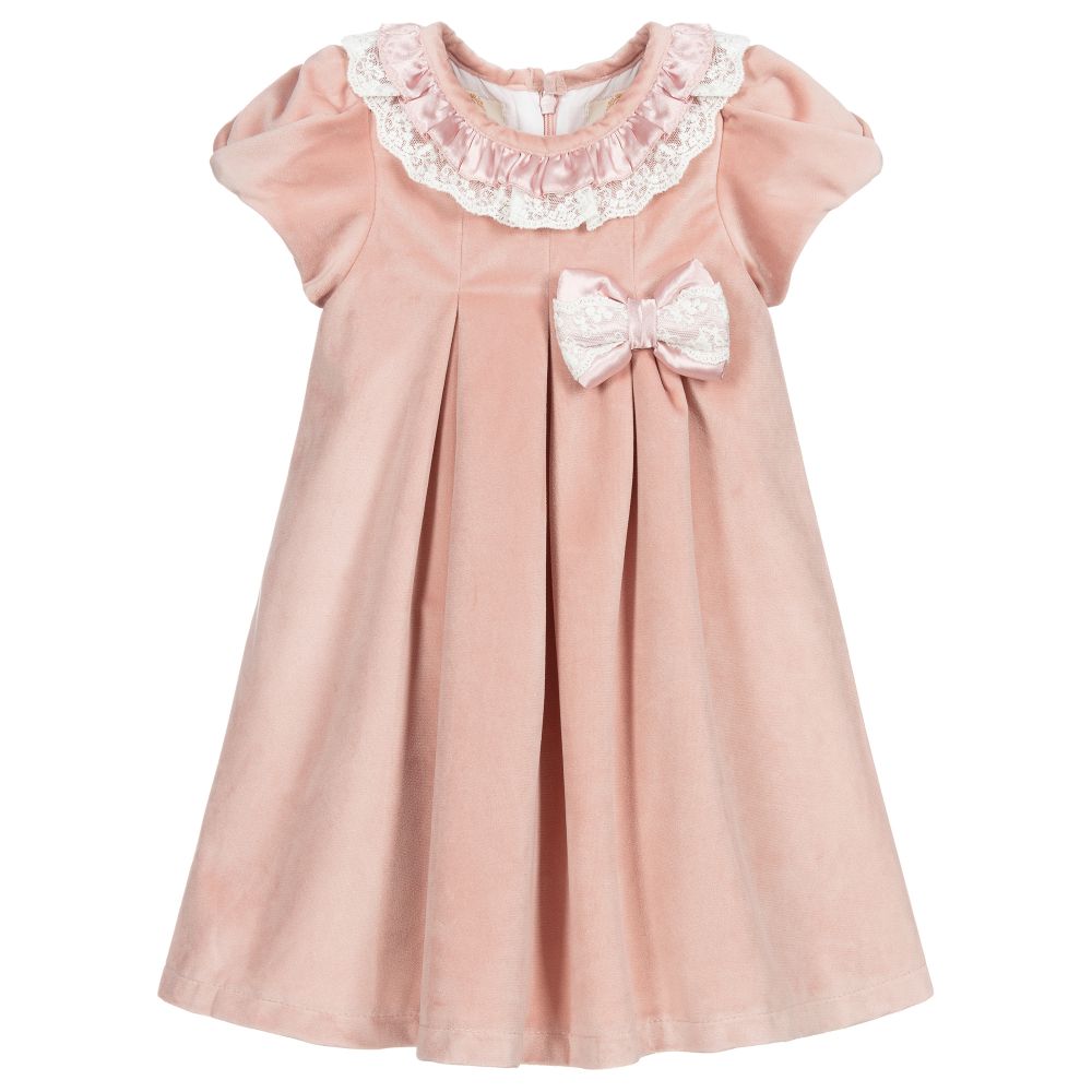 Caramelo Kids - Girls Pink Velour Dress | Childrensalon